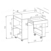 Кровать-чердак со столом Ньюкасл Fmebel 90x200