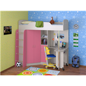 Кровать-чердак со столом Бруклин  Fmebel 80x190