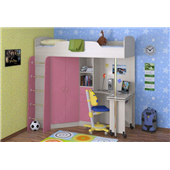 Кровать-чердак со столом Бруклин  Fmebel 80x190