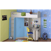 Кровать-чердак со столом Бруклин  Fmebel 80x190