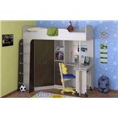 Кровать-чердак со столом Бруклин  Fmebel 80x190
