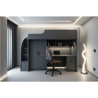Кровать-чердак со столом Инсбрук Fmebel