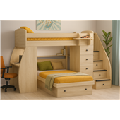 Кровать-чердак со столом двухместная Оксфорд Fmebel