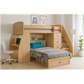 Кровать-чердак со столом двухместная Оксфорд Fmebel