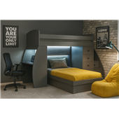 Кровать-чердак со столом двухместная Оксфорд Fmebel