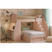 Кровать-чердак со столом двухместная Оксфорд Fmebel