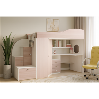 Кровать-чердак со столом Оттава Fmebel