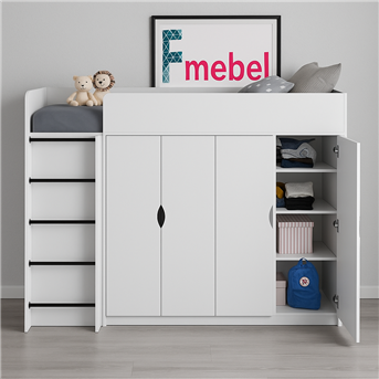 Кровать-чердак со шкафом Вермонт Fmebel 90x200