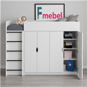Кровать-чердак со шкафом Вермонт Fmebel 90x200