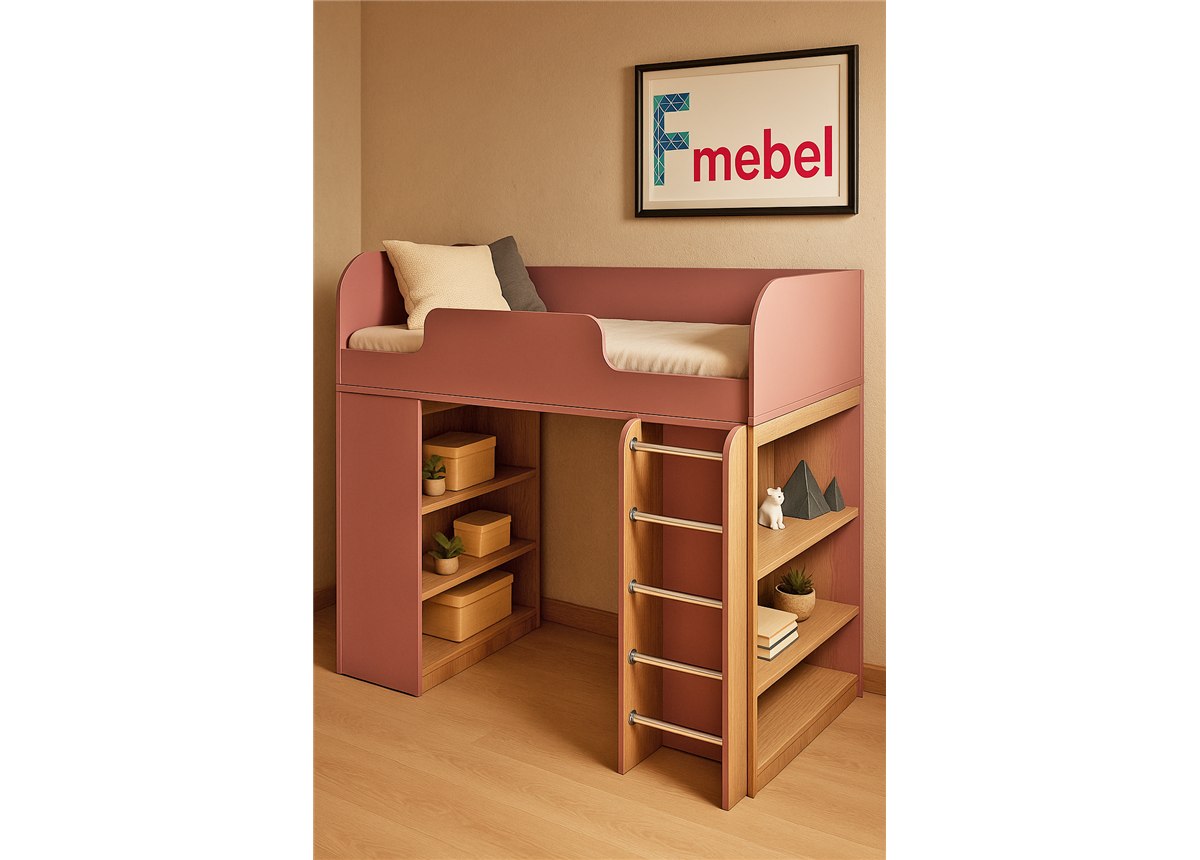 Кровать-чердак с игровой зоной Аризона Fmebel 80х170