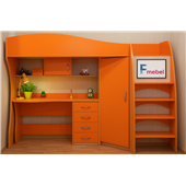 Кровать-чердак со столом Рейкьявик Fmebel