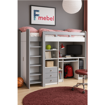 Кровать-чердак со столом Будапешт Fmebel