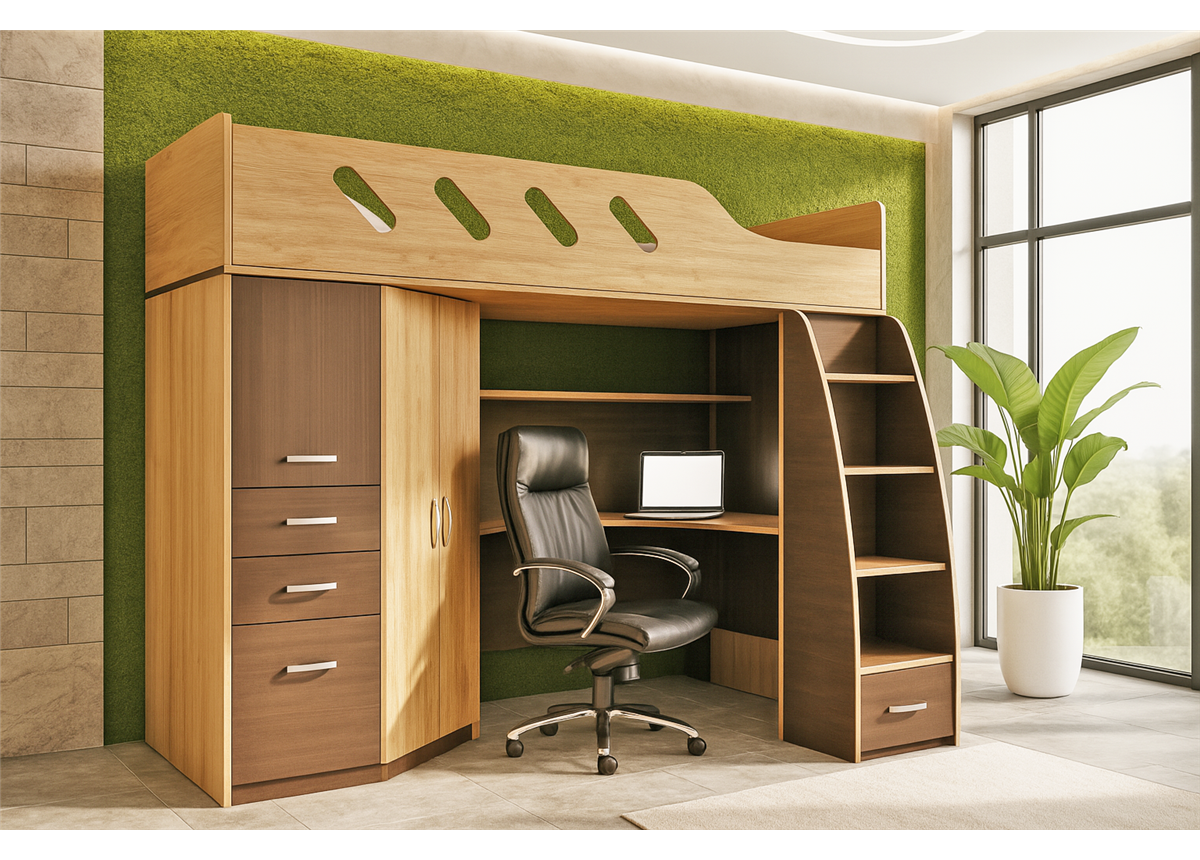 Кровать-чердак со столом Ванкувер Fmebel 