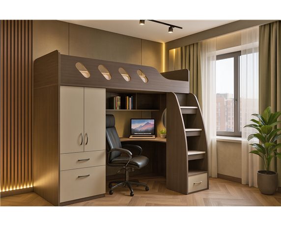Кровать-чердак со столом Ванкувер-2 Fmebel
