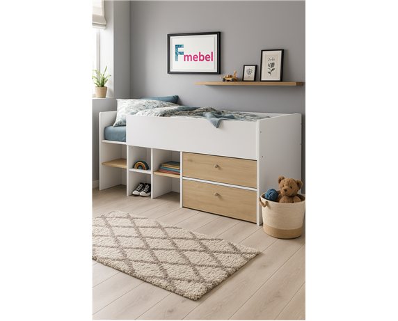 Кровать-чердак со столом Бухарест Fmebel