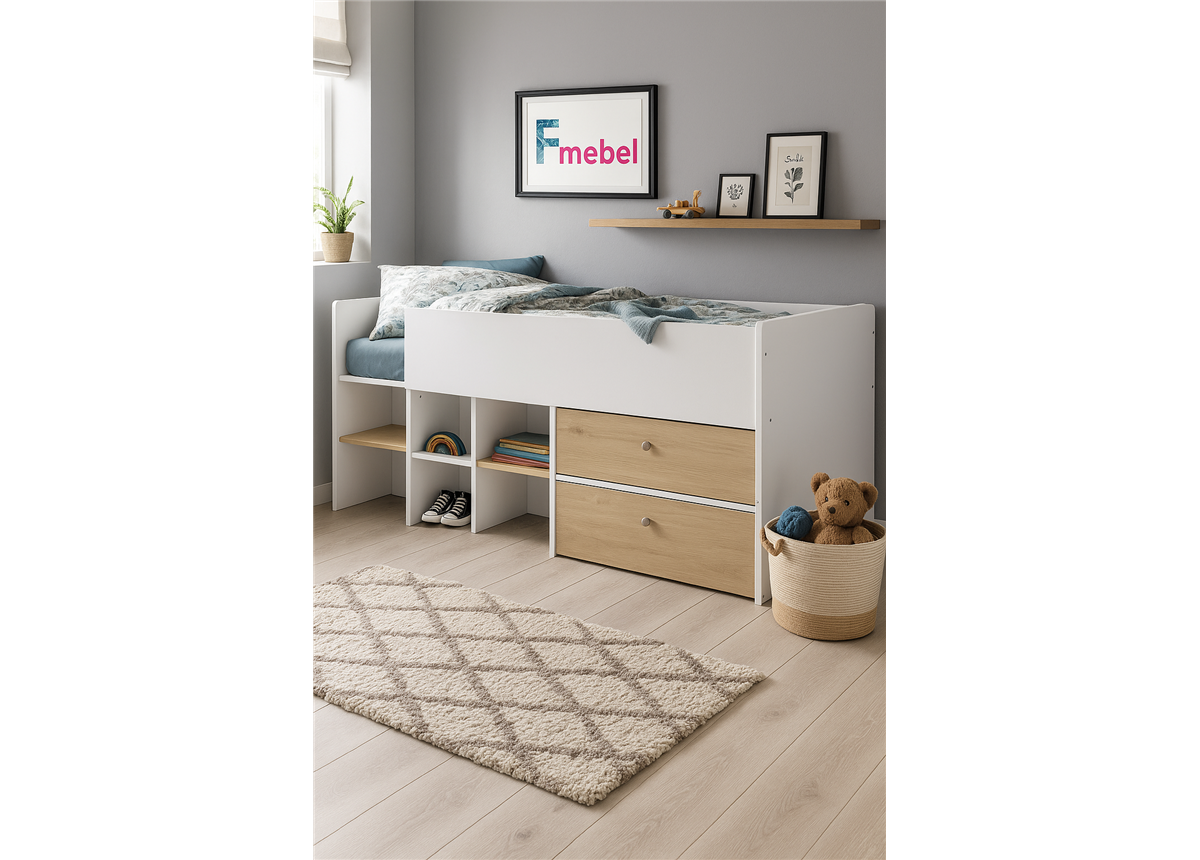 Кровать-чердак со столом Бухарест Fmebel