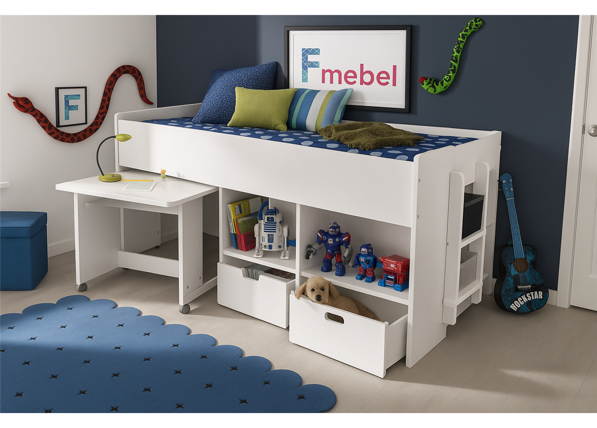 Кровать-чердак со столом Лаваль Fmebel