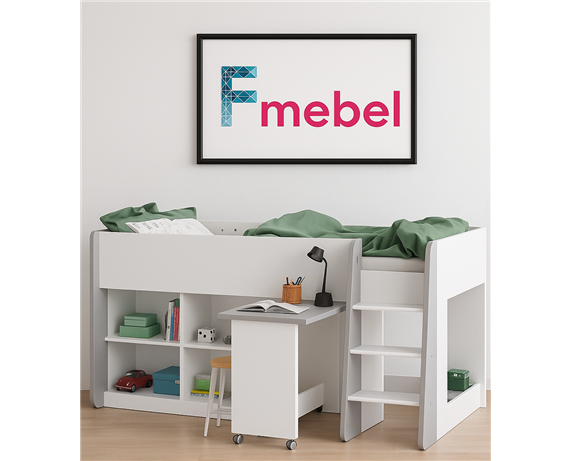 Кровать-чердак со столом Сарагоса Fmebel
