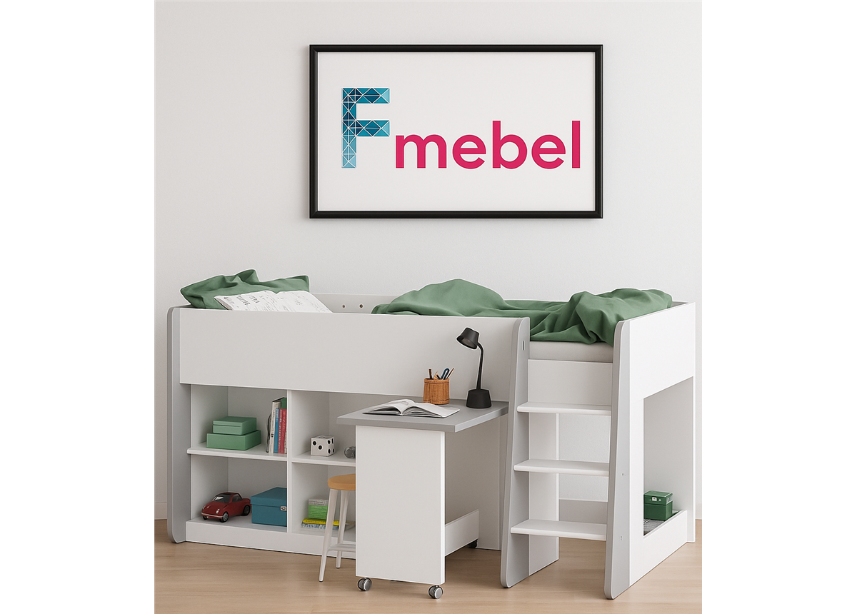 Кровать-чердак со столом Сарагоса Fmebel