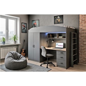Кровать-чердак со столом Дакар Fmebel 