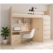 Кровать-чердак со столом Окленд Fmebel 80x190