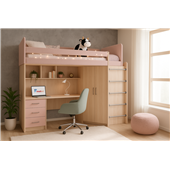 Кровать-чердак со столом Окленд Fmebel 80x190
