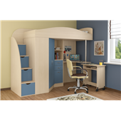 Кровать-чердак со столом Талса Fmebel 80x190