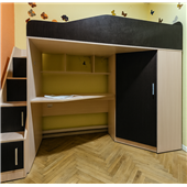 Кровать-чердак со столом Мидленд Fmebel 80x190