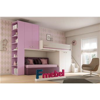 Кровать-чердак с местом под диван Калифорния Fmebel 80x190