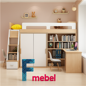 Кровать-чердак с гардеробом Тулон Fmebel