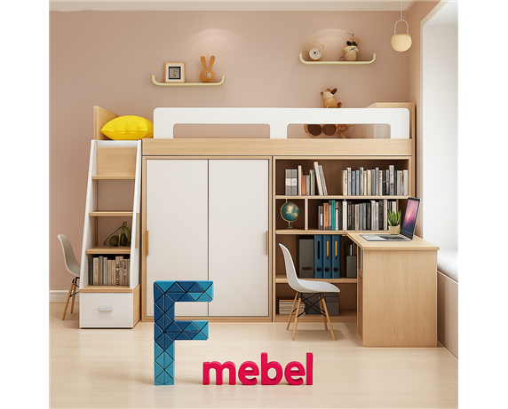 Кровать-чердак с гардеробом Тулон Fmebel