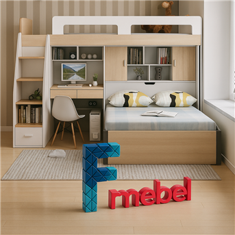 Кровать-чердак двухместная Бангалор Fmebel
