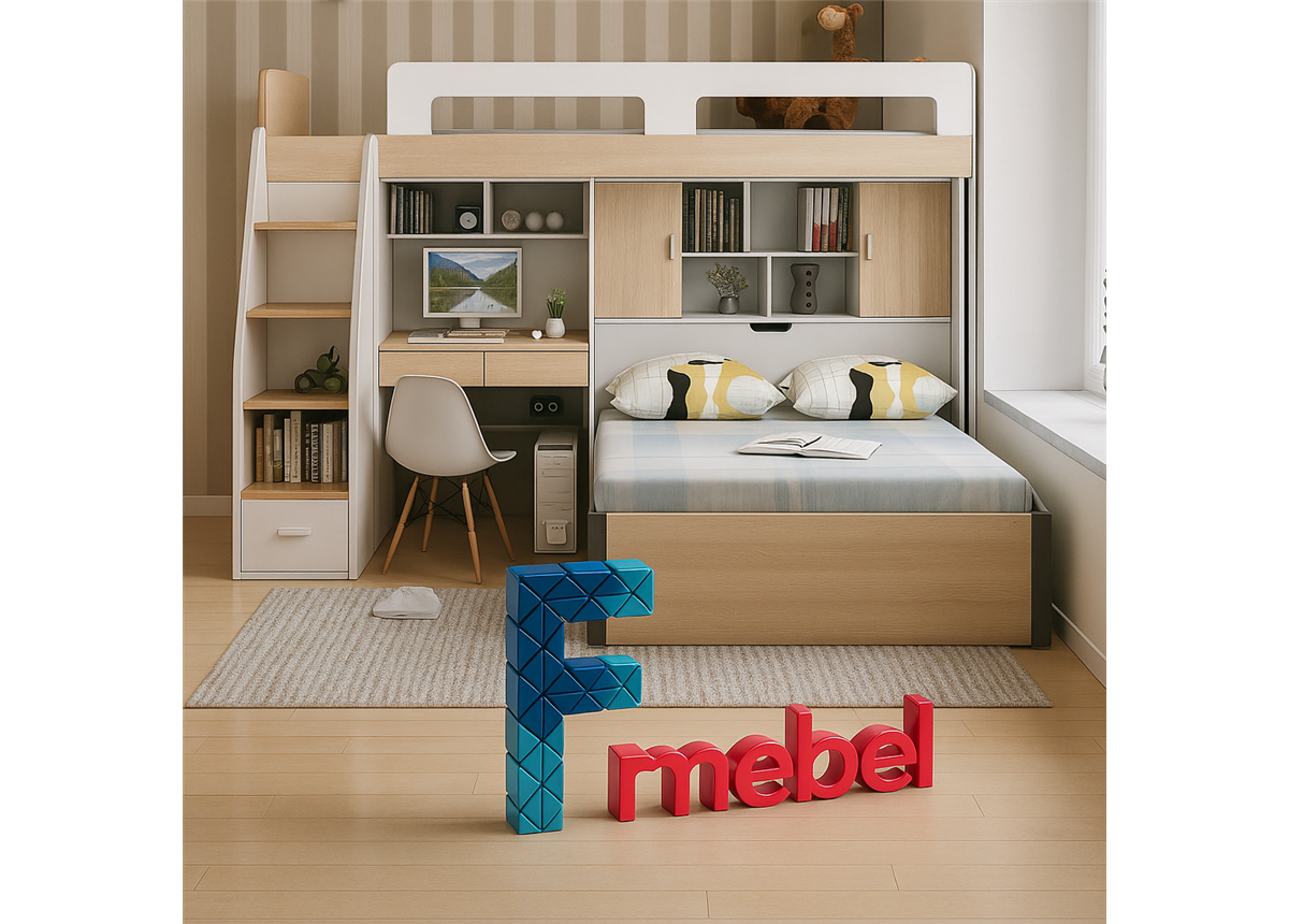 Кровать-чердак двухместная Бангалор Fmebel