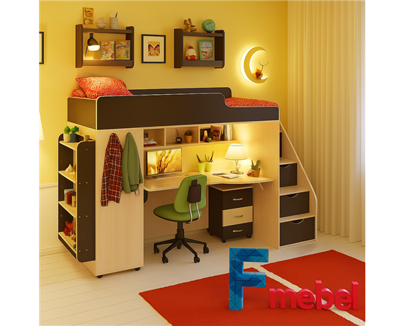 Кровать-чердак Лос-Анджелес Fmebel 80х190