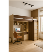 Кровать-чердак со столом Верона Fmebel 80x190