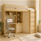 Кровать-чердак со столом Верона Fmebel 80x190
