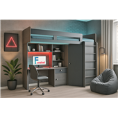 Кровать-чердак со столом Верона Fmebel 80x190