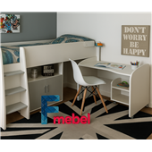 Кровать-чердак со столом Аляска Fmebel 80х190