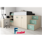 Кровать-чердак со столом Висбаден Fmebel