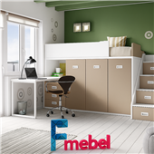 Кровать-чердак со столом Висбаден Fmebel