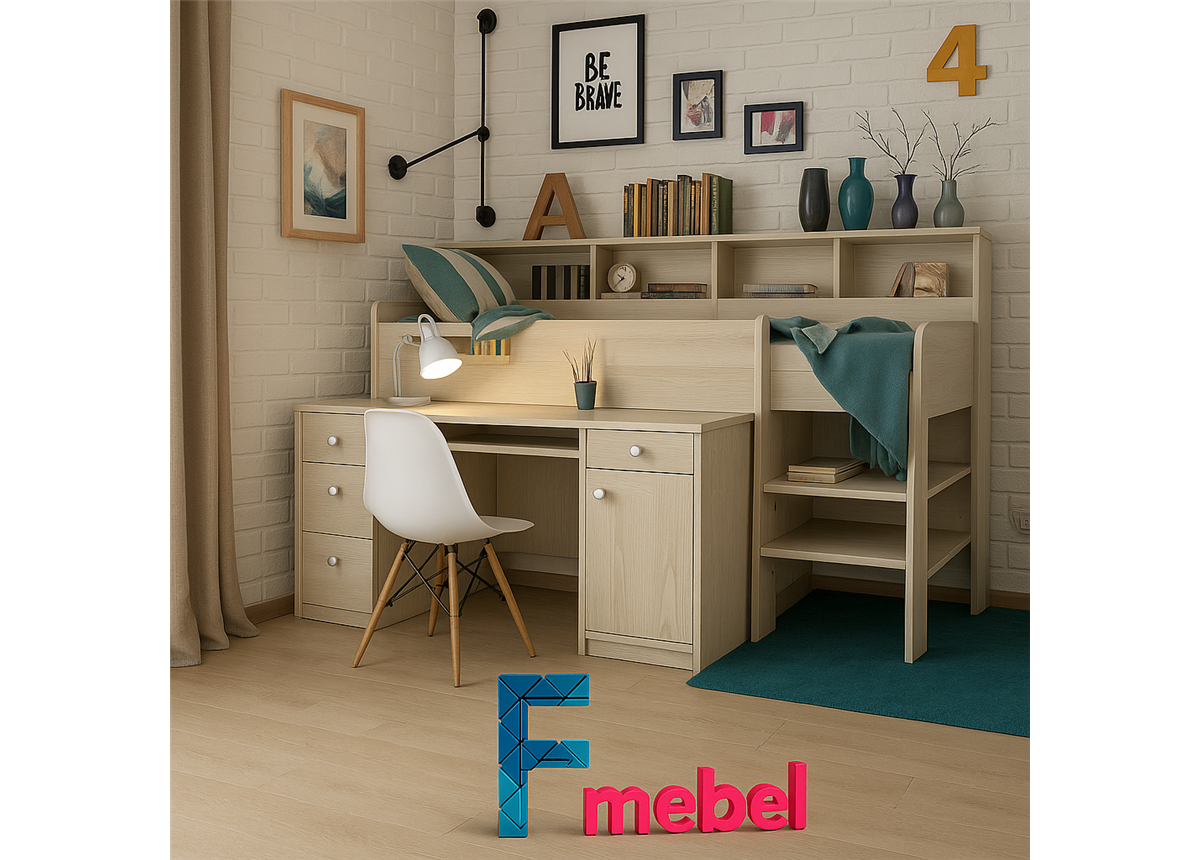 Кровать-чердак низкая Вестерос Fmebel 