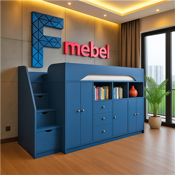 Кровать-чердак со столом Веллингтон Fmebel 