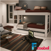 Двухъярусная кровать с дополнительным спальным местом Рочестер Fmebel 80x190