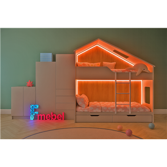 Двухъярусная кровать домик Аделаіда Fmebel