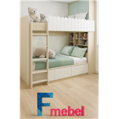 Двоярусне ліжко з полицями Акрон Fmebel 
