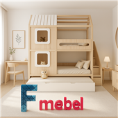 Двухъярусная кровать домик Мейкон Fmebel