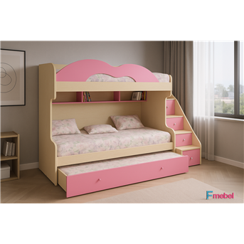 Двухъярусная кровать с дополнительным спальным местом Нью-Йорк Fmebel