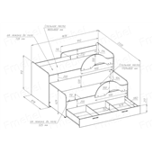 Двухъярусная кровать низкая Саванна Fmebel 80x160