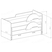 Двухъярусная кровать низкая Саванна Fmebel 80x160