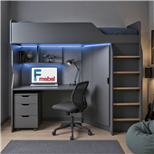 Кровать-чердак со столом Антверпен Fmebel